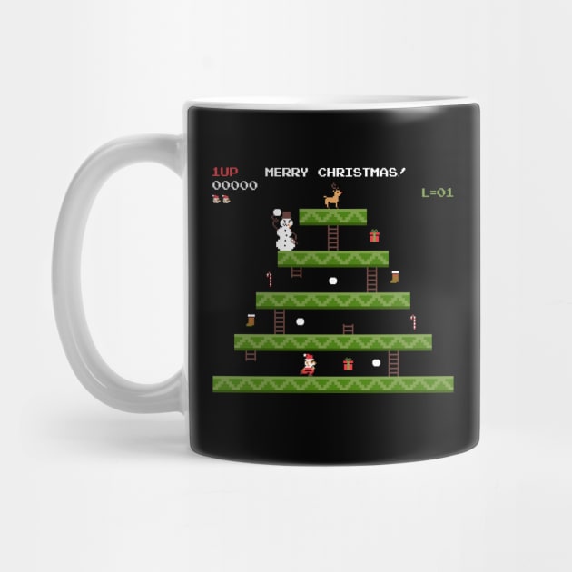 merry christmas retro pixel video game by walterorlandi